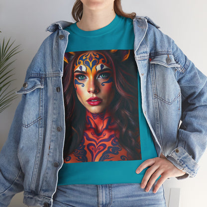 Unisex Heavy Cotton T-Shirt, Leo, Zodiac, Sexy Art