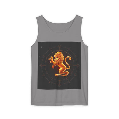Unisex Garment-Dyed, Tank Top, Leo Design, Space Animal v1, 100% US cotton