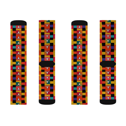 Sublimation Socks, Aries, Zodiac v2, Shapes Pattern