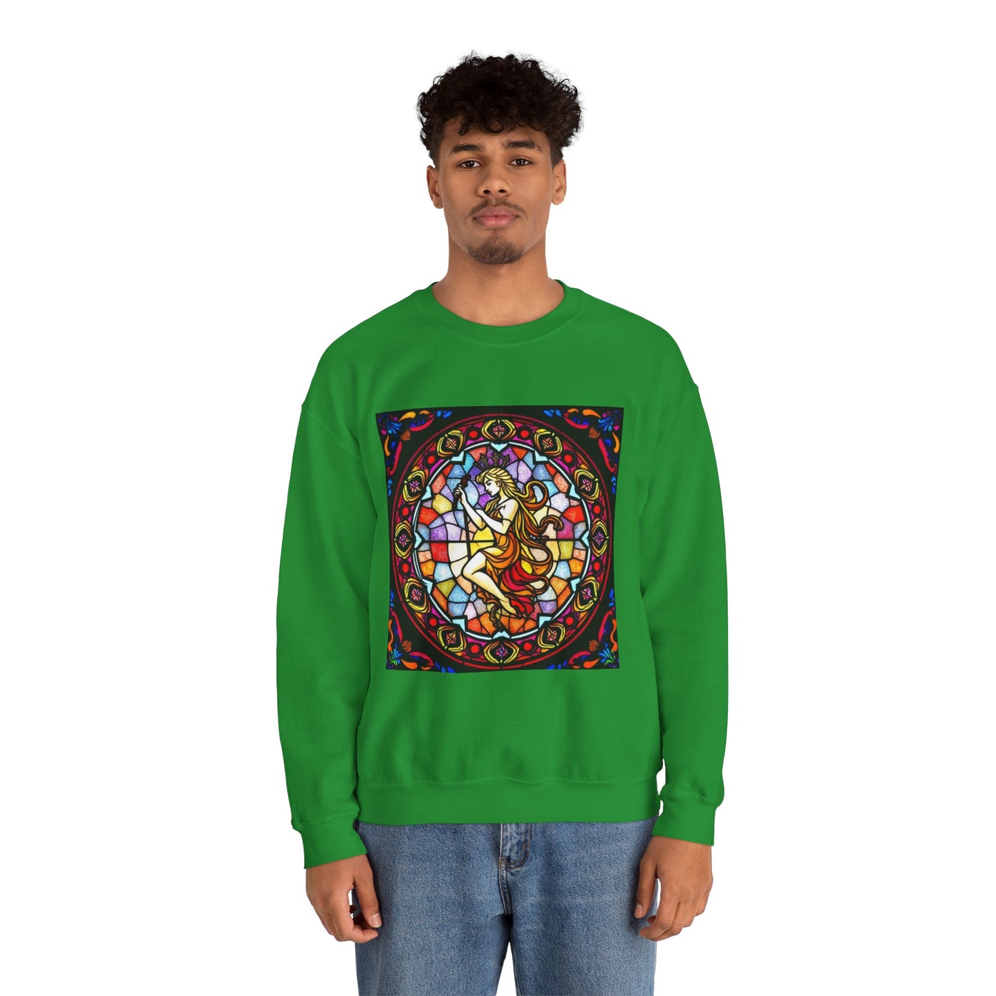 Unisex Heavy Blend™ Crewneck Sweatshirt, Glass, Virgo Zodiac Design