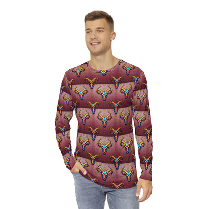 Men's Long Sleeve Shirt, (AOP), Taurus, Zodiac, Pattern