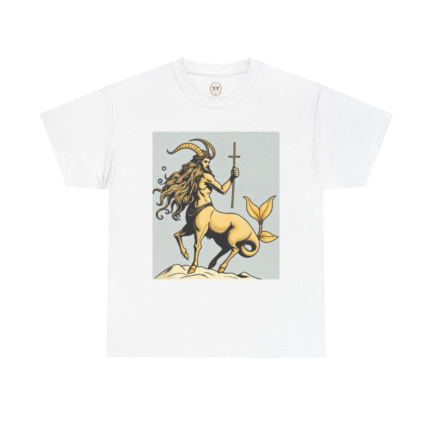 Unisex Heavy Cotton T-Shirt, Capricorn God v3, Zodiac Design