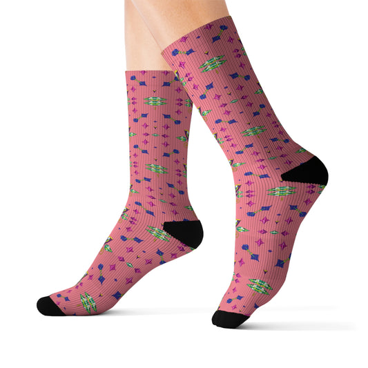 Sublimation Socks, Aquarius, Zodiac v4, Jewel Pattern