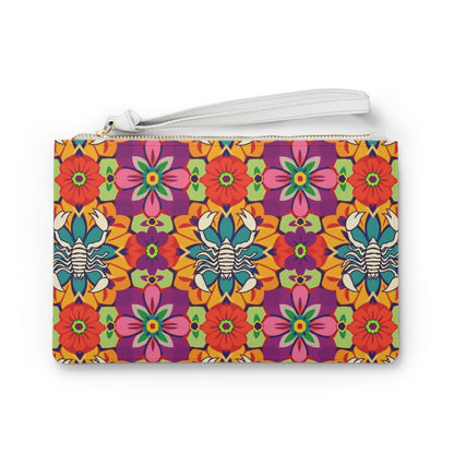 Clutch Bag, Scorpio, Zodiac v4, Flower Pattern