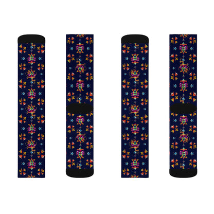 Sublimation Socks, Aquarius, Zodiac, Jewel Pattern