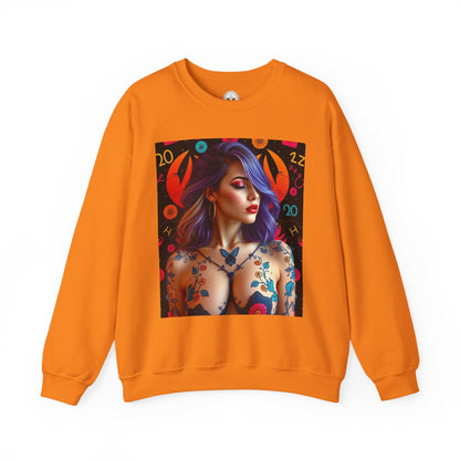 Unisex Heavy Blend™ Crewneck Sweatshirt, Cancer, Zodiac v3, Sexy Pattern