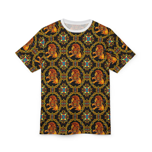 Unisex Cut & Sew T-Shirt, (AOP), Leo, Zodiac, Jewels Pattern
