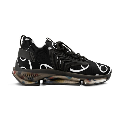 Men's Mesh Sneakers, Cancer Zodiac Sign, AOP, Black