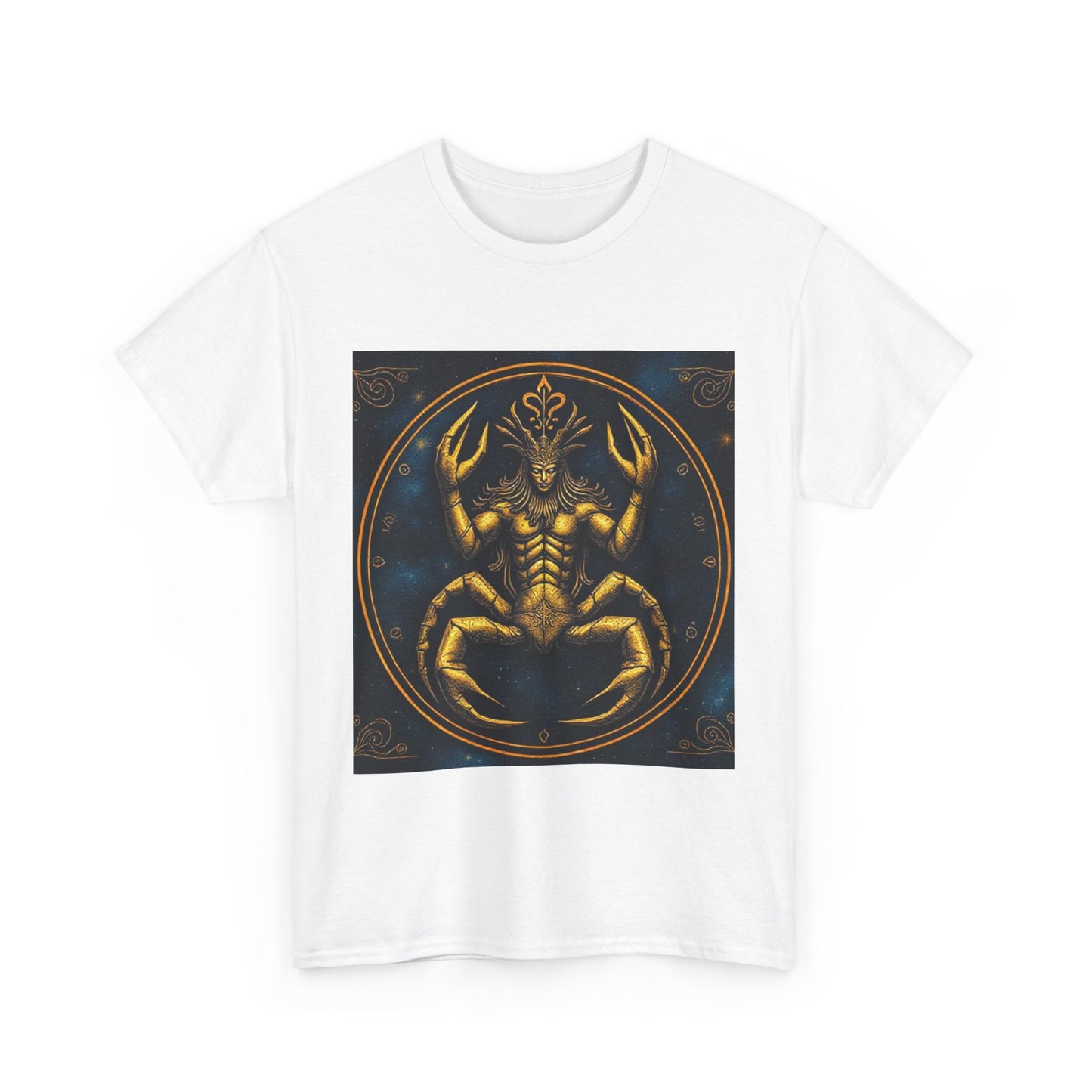 Unisex Heavy Cotton T-Shirt, Scorpion King, Cancer Zodiac Design