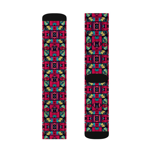 Sublimation Socks, Pisces, Zodiac v2, Shapes Pattern