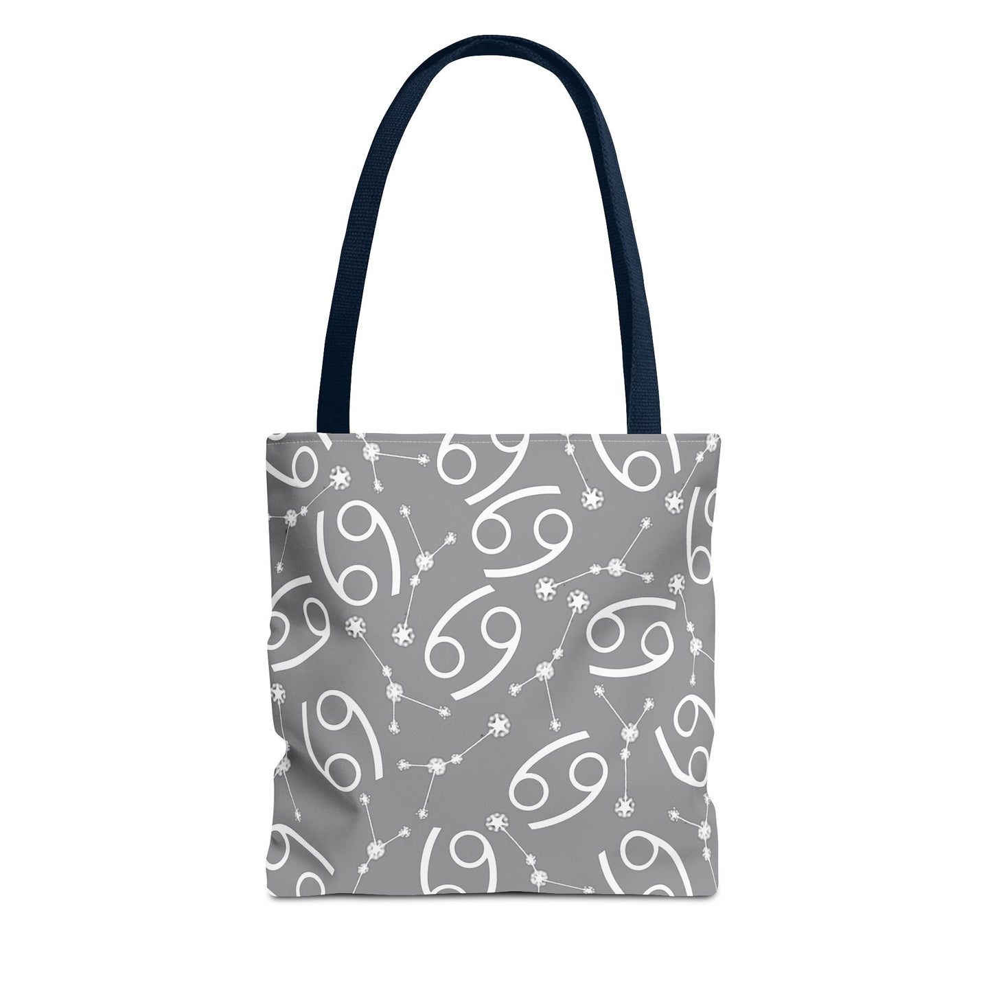 Tote Bag, Cancer Zodiac Sign, AOP, (Grey, White)