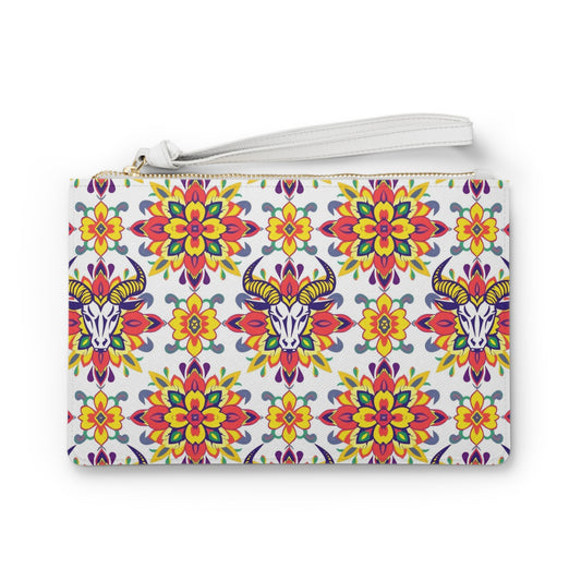 Clutch Bag, Taurus, Zodiac, Flower Pattern