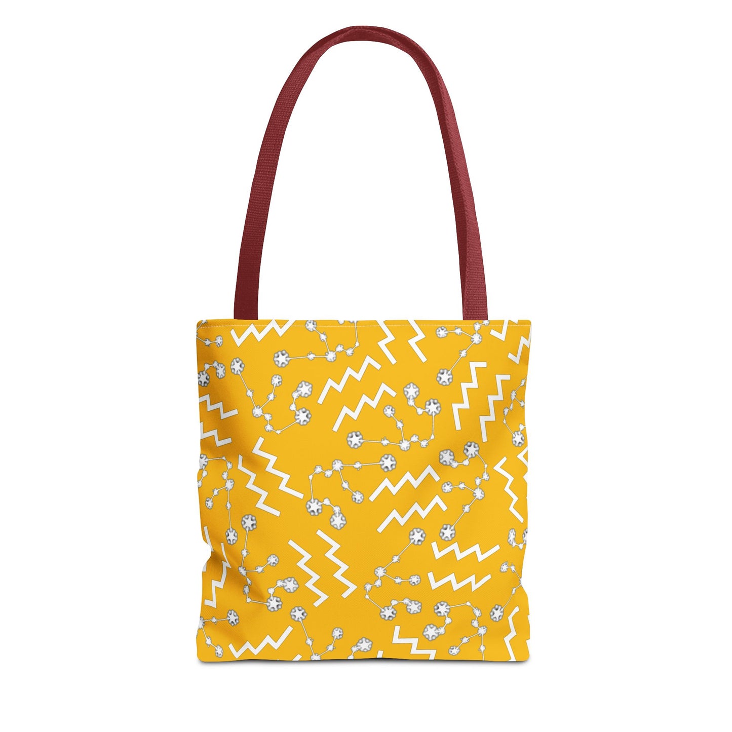 Tote Bag, Aquarius Zodiac Sign, AOP, (Yellow, White)