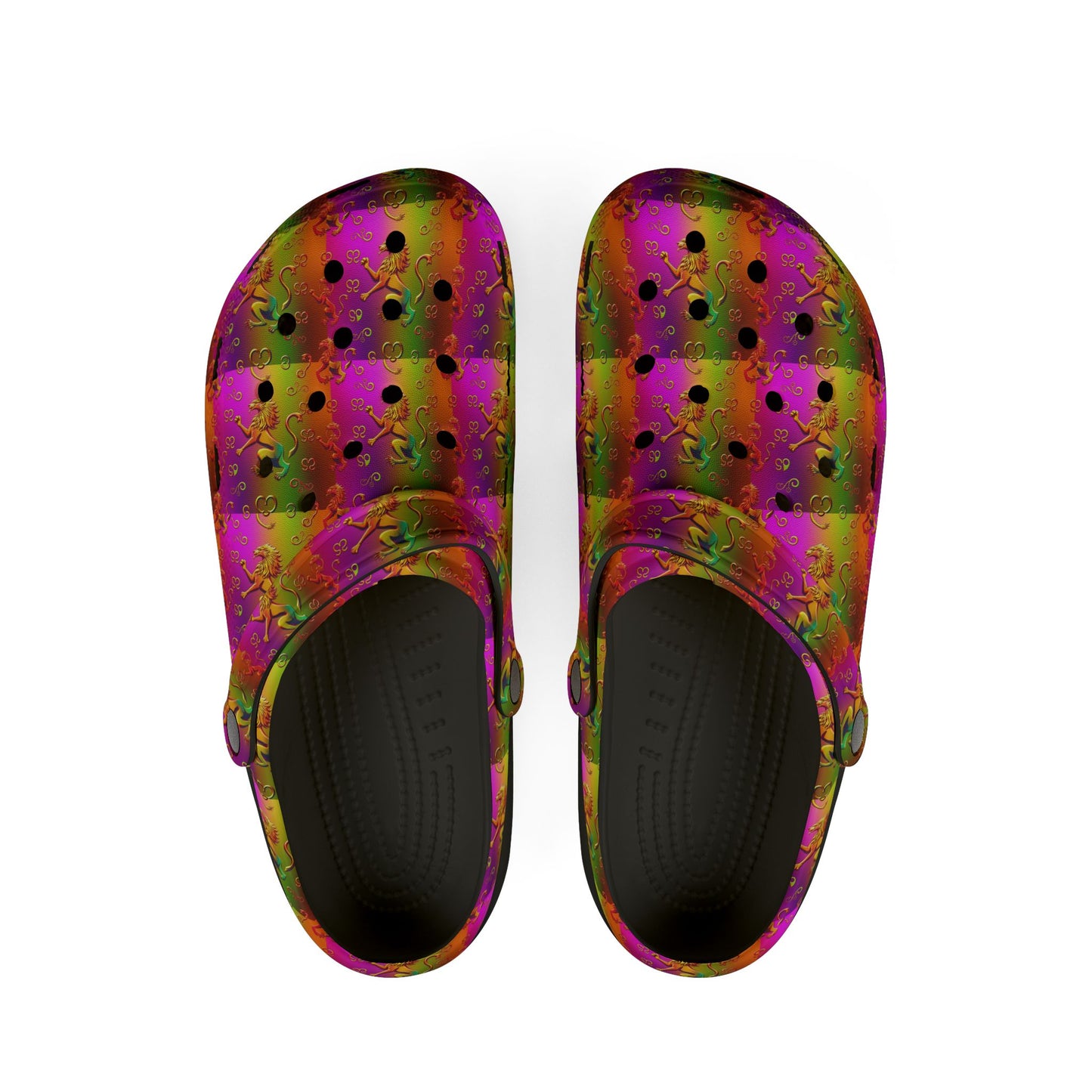 EVA Foam Rubber Shoes, (AOP), Leo, Zodiac v3, Pattern
