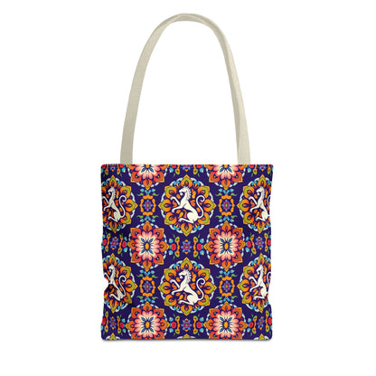 Tote Bag, (AOP), Virgo, Zodiac v3, Flower Pattern