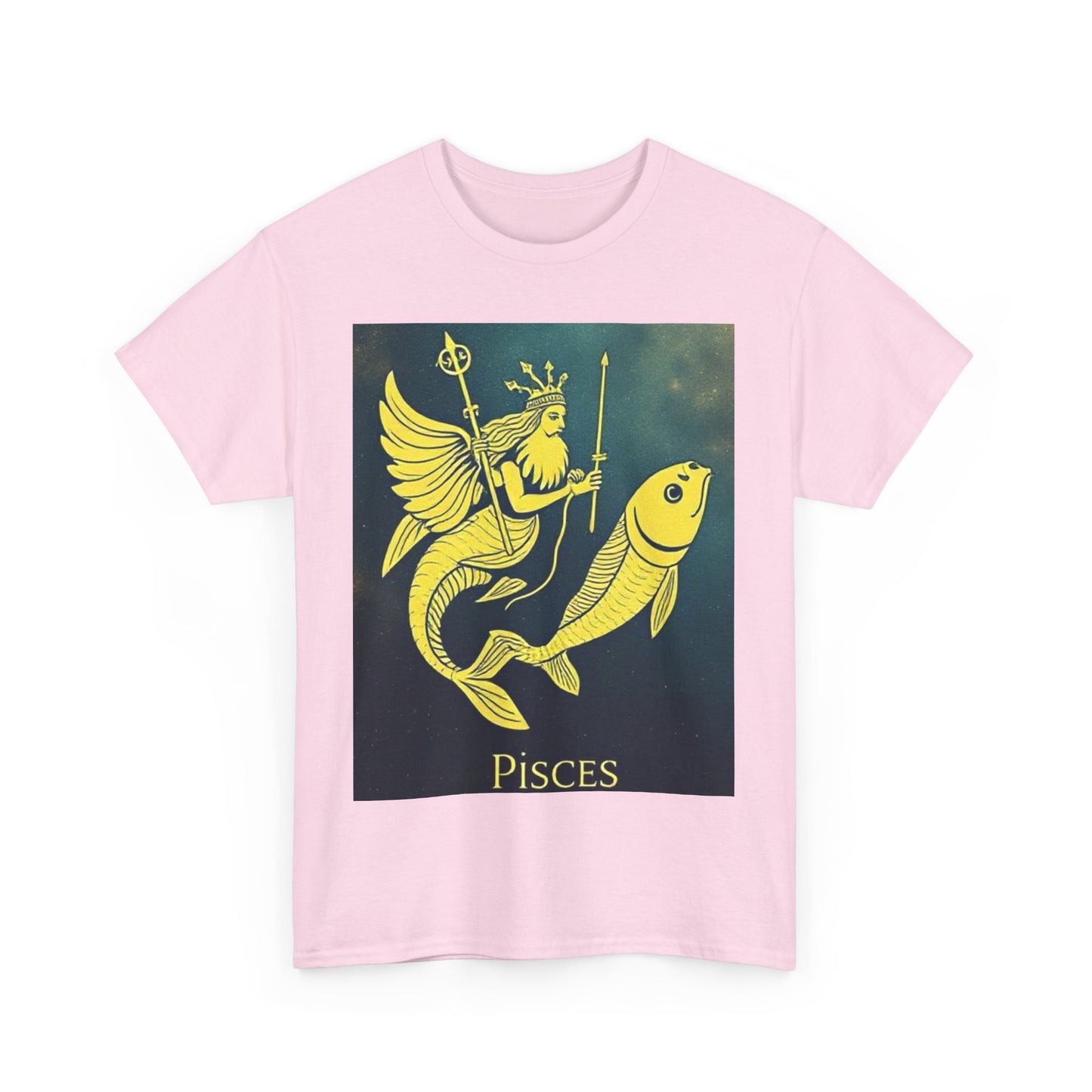 Unisex Heavy Cotton T-Shirt, Pisces Quuen v1, Zodiac Design