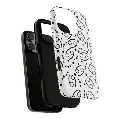 Tough Cases with the Cancer Zodiac sign for iPhone, Samsung Galaxy, and Google Pixel devices
