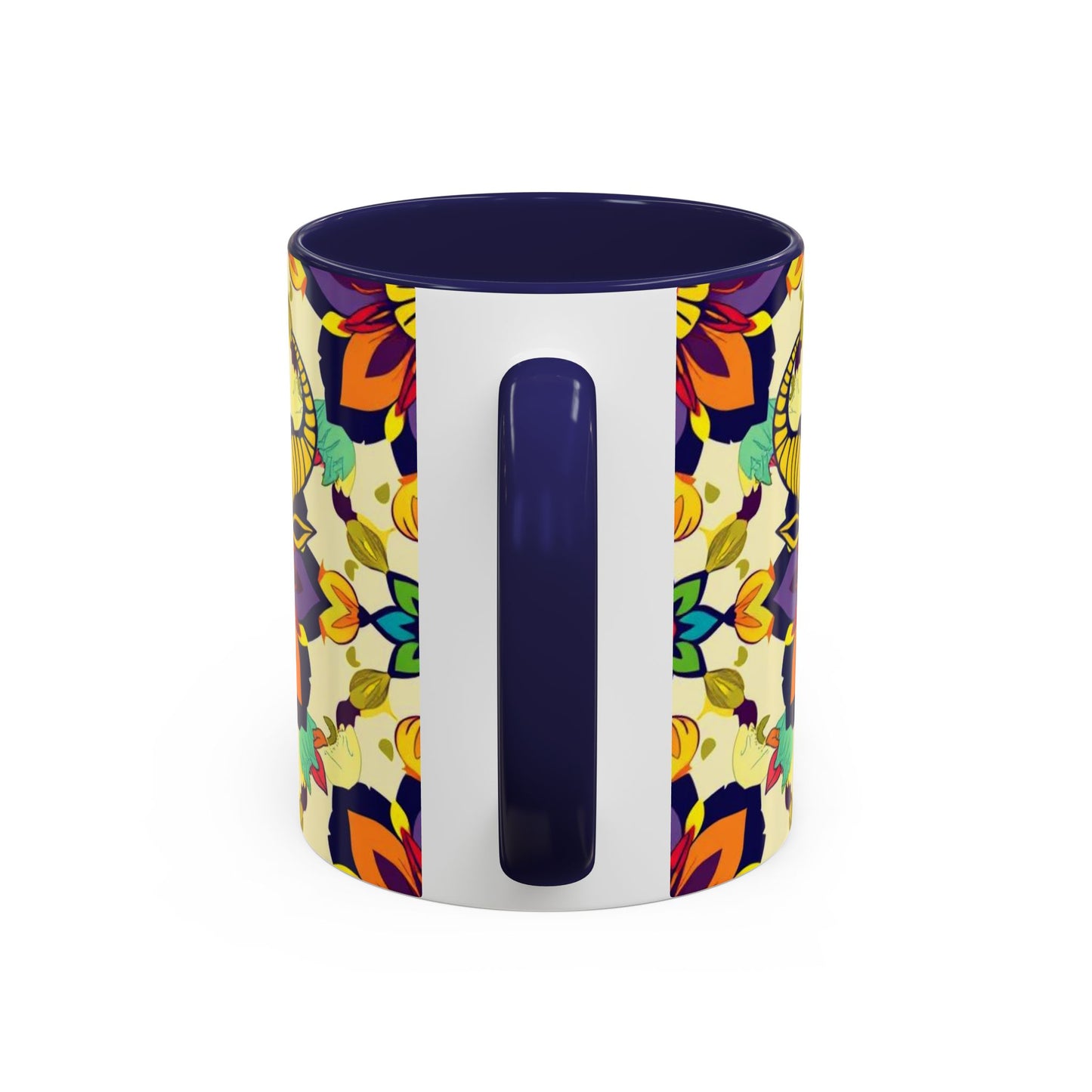 Accent Coffee Mug, Taurus, Zodiac v3. Flower Pattern, (11, 15oz)