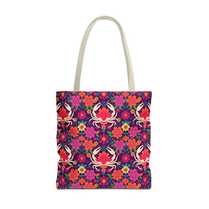 Tote Bag (AOP), Cancer, Zodiac, Flower Pattern