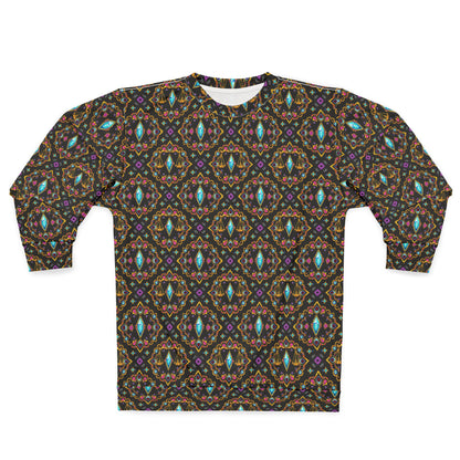 Unisex Sweatshirt (AOP), Libra, Zodiac v3, Jewel Pattern