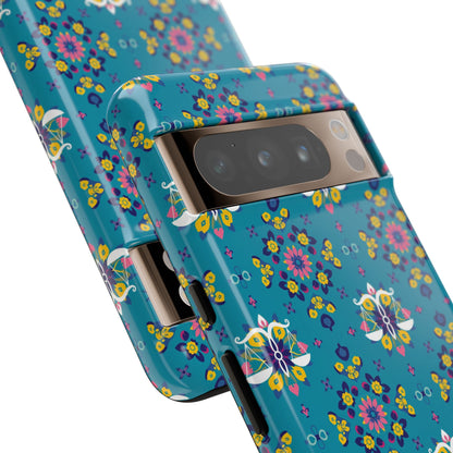 Tough Cases, Libra, Zodiac v2, Flower Pattern