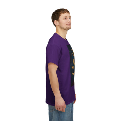 Unisex Heavy Cotton T-Shirt, Midnight Arrow v1, Sagittarius Zodiac Design