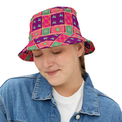 Bucket Hat, (AOP), Capricorn, Zodiac v1, Shape Pattern