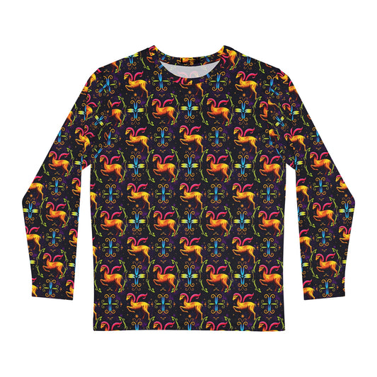 Men's Long Sleeve Shirt, (AOP), Aries, Zodiac v2, Pattern