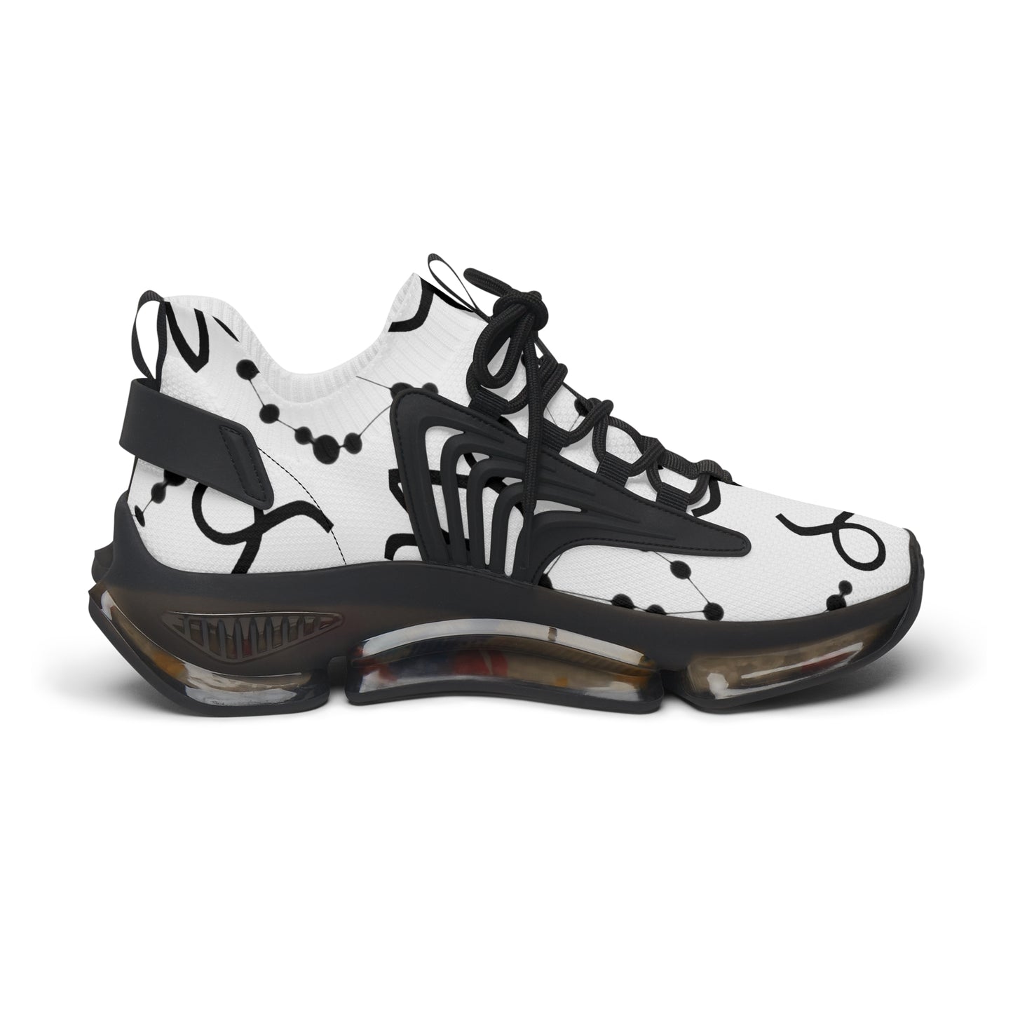Women's Mesh Sneakers, Constellation & Symbol, Capricorn Zodiac Sign, AOP