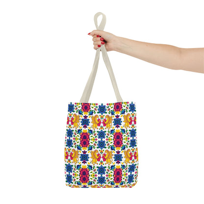 Tote Bag, (AOP), Gemini, Zodiac v6, Flower Pattern