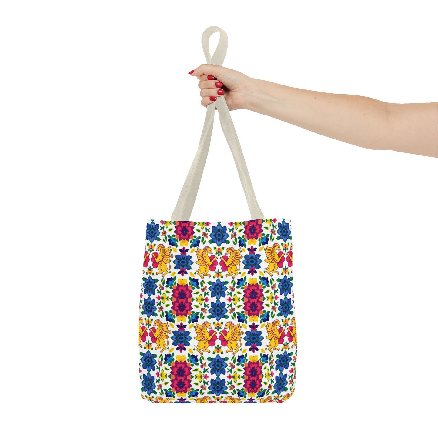 Tote Bag (AOP), Gemini, Zodiac, Flower Pattern