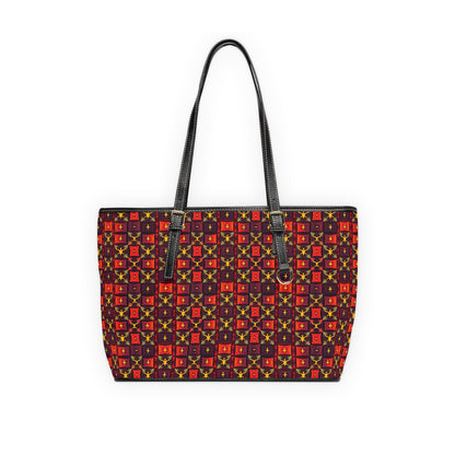 Leather Shoulder Bag, Sagittarius, Zodiac v3, Shapes Pattern