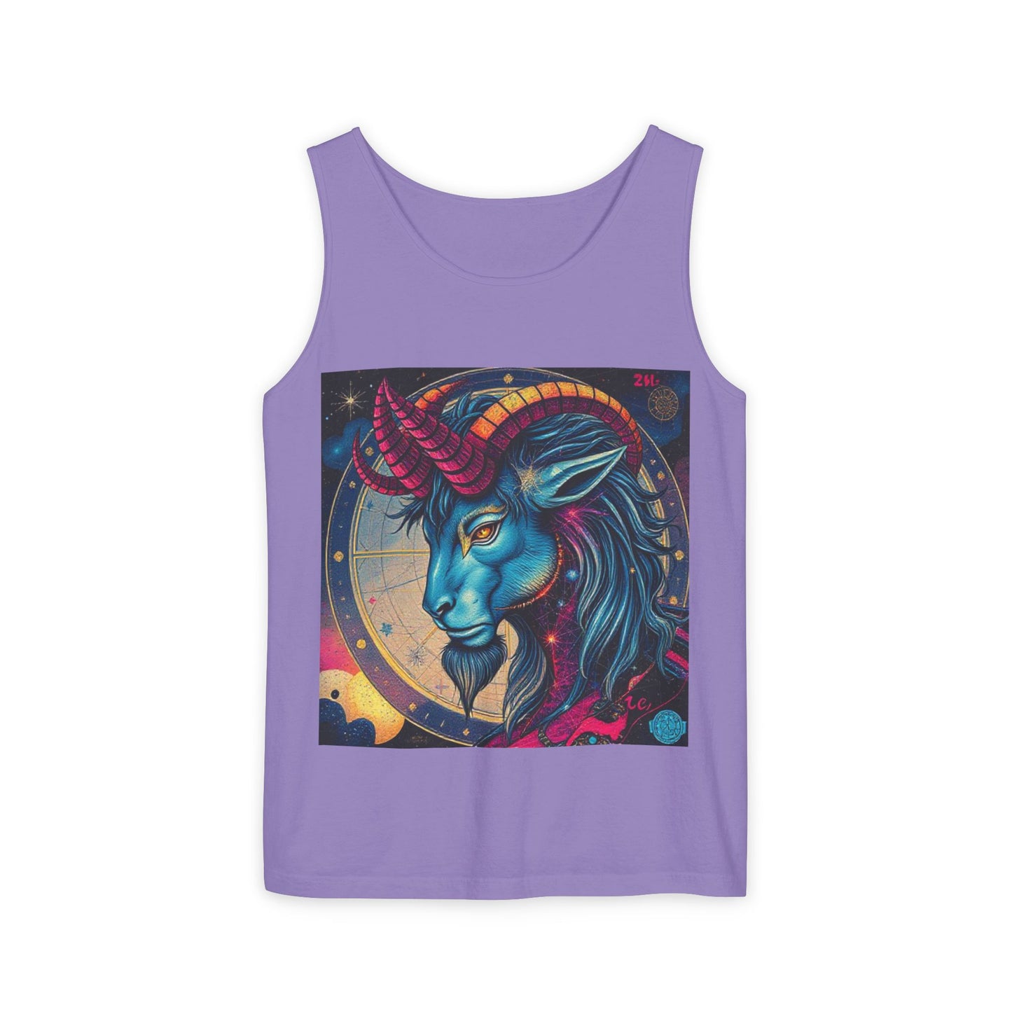 Unisex Garment-Dyed, Tank Top, Capricorn, Pop Art, 100% US cotton