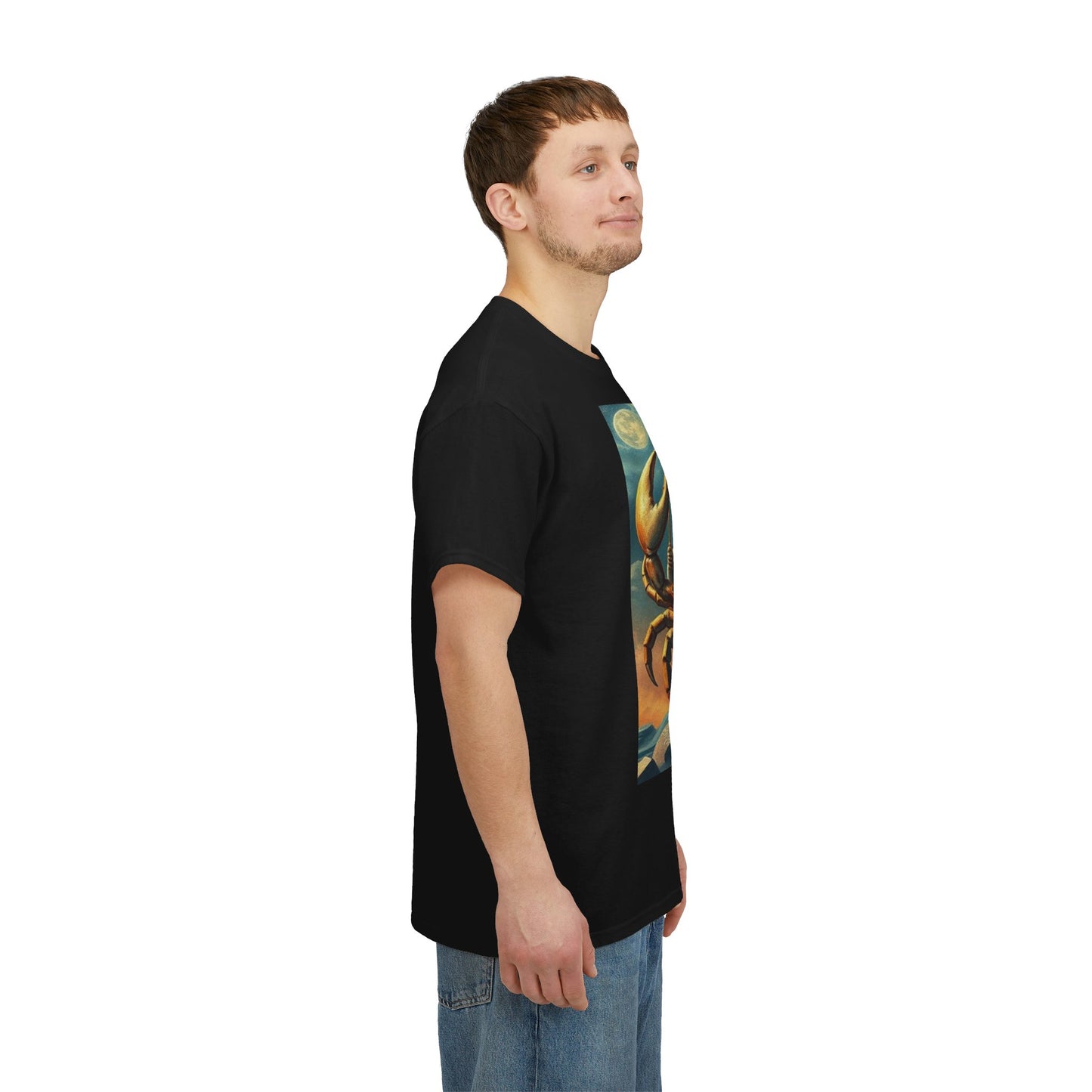 Unisex Heavy Cotton T-Shirt, Crustacean King v1, Cancer Zodiac Design