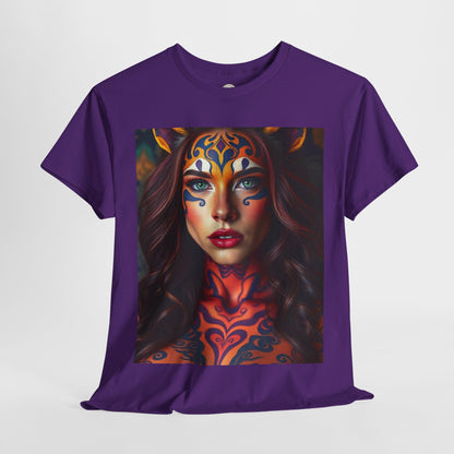Unisex Heavy Cotton T-Shirt, Leo, Zodiac, Sexy Art