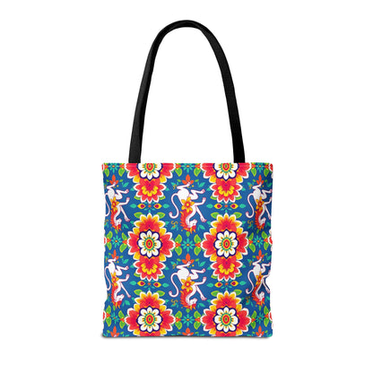 Tote Bag, (AOP), Virgo, Zodiac v2, Flower Pattern