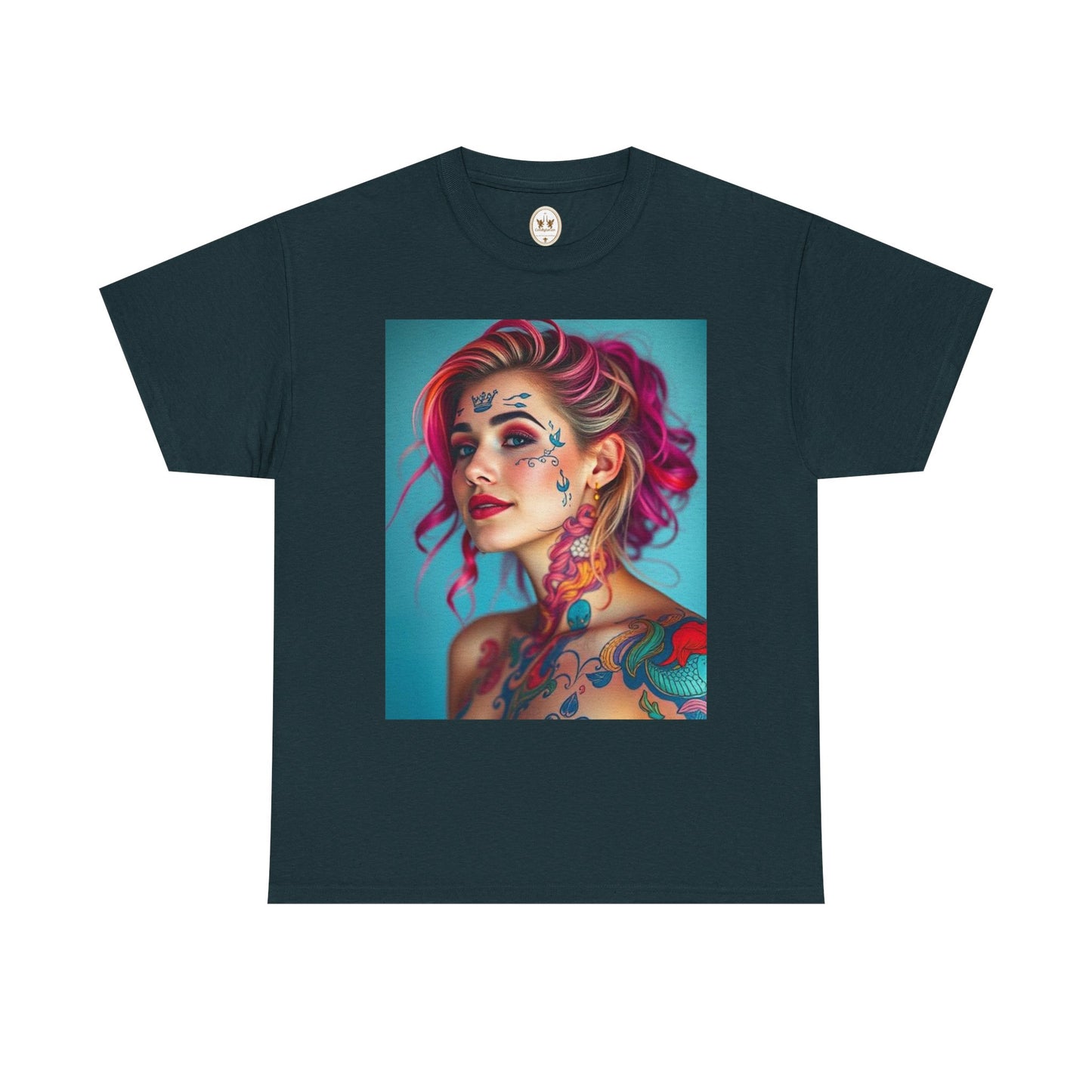 Unisex Heavy Cotton T-Shirt, Pisces, Zodiac v3, Sexy Art