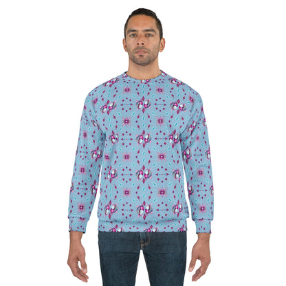 Unisex Sweatshirt (AOP), Pisces, Zodiac v3, Jewel Pattern