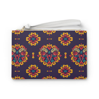 Clutch Bag, Taurus, Zodiac v4, Flower Pattern