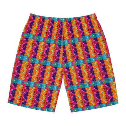 Men's Board Shorts, (AOP), Pisces, Zodiac, Shape Pattern