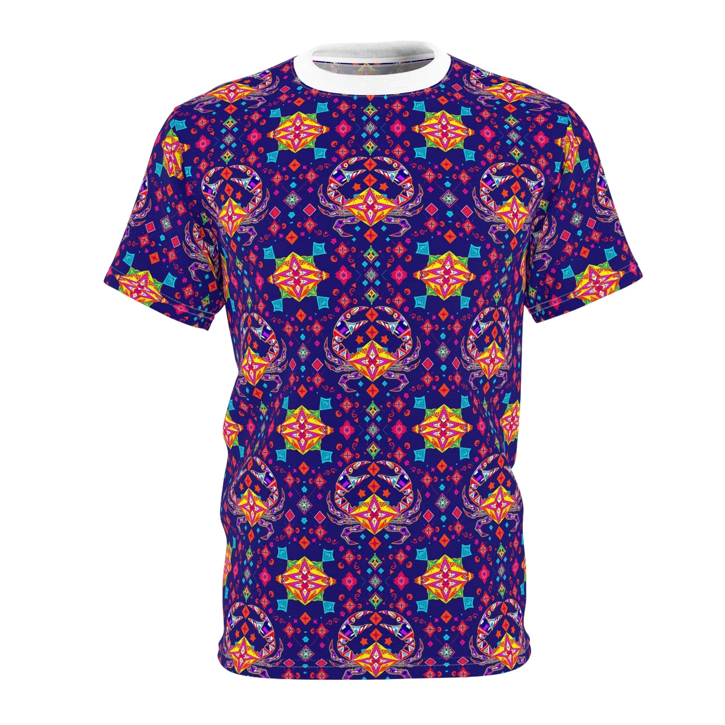 Unisex Cut & Sew T-Shirt, (AOP), Cancer, Zodiac v2, Jewels Pattern