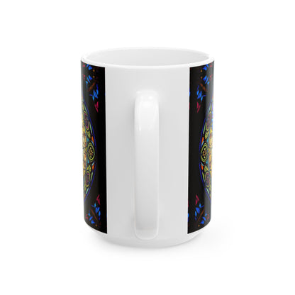Ceramic Mug, (11oz, 15oz), Ceramic Coffee Mug, AOP, Glass Design v1, Virgo Zodiac