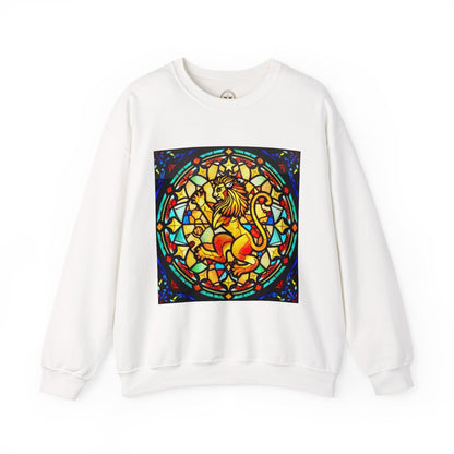 Unisex Heavy Blend™ Crewneck Sweatshirt, Glass 1, Leo Zodiac Design