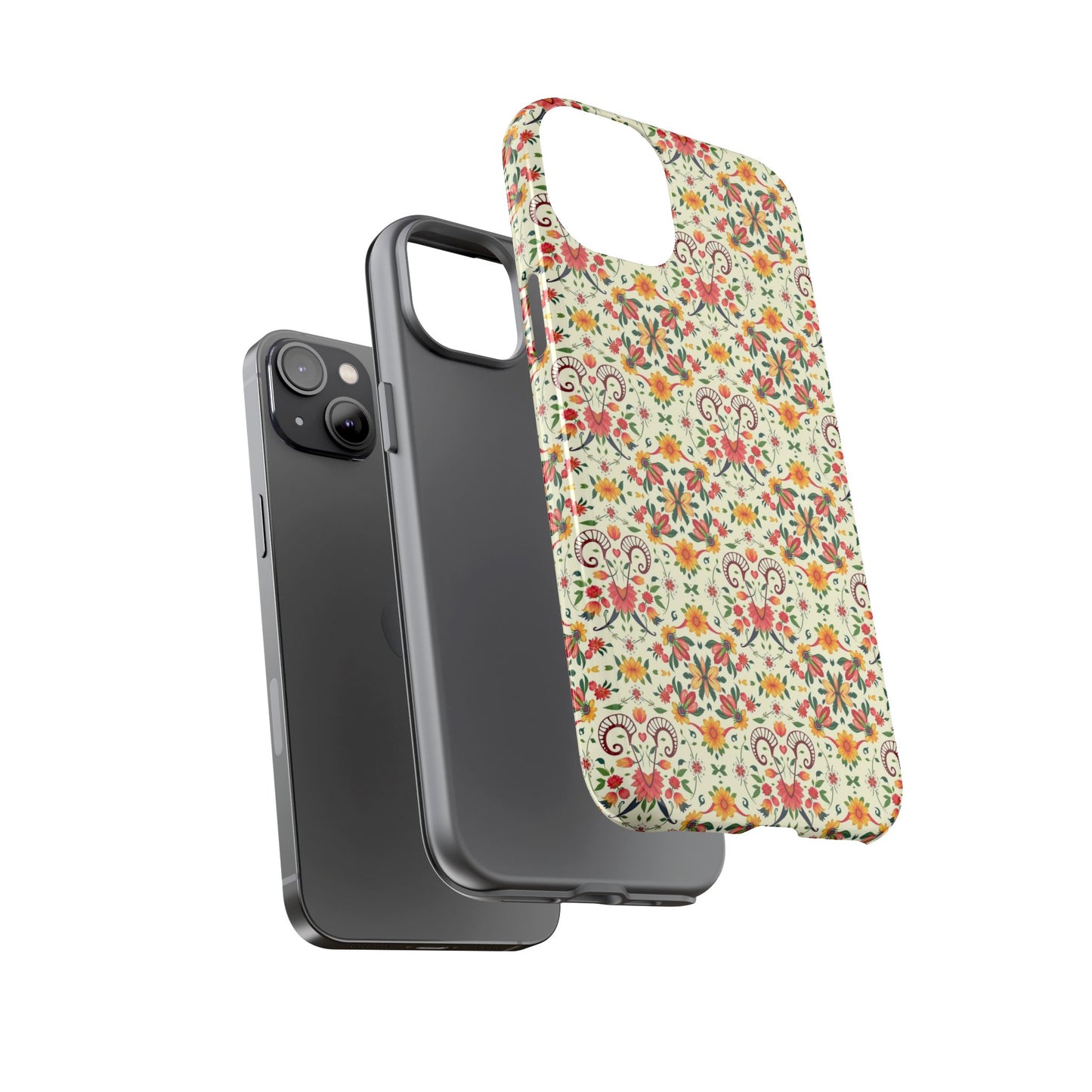 Tough Cases, Aries, Zodiac, Flower Pattern