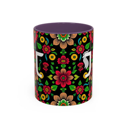 Accent Coffee Mug, Gemini, Zodiac v4, Flower Pattern, (11, 15oz)