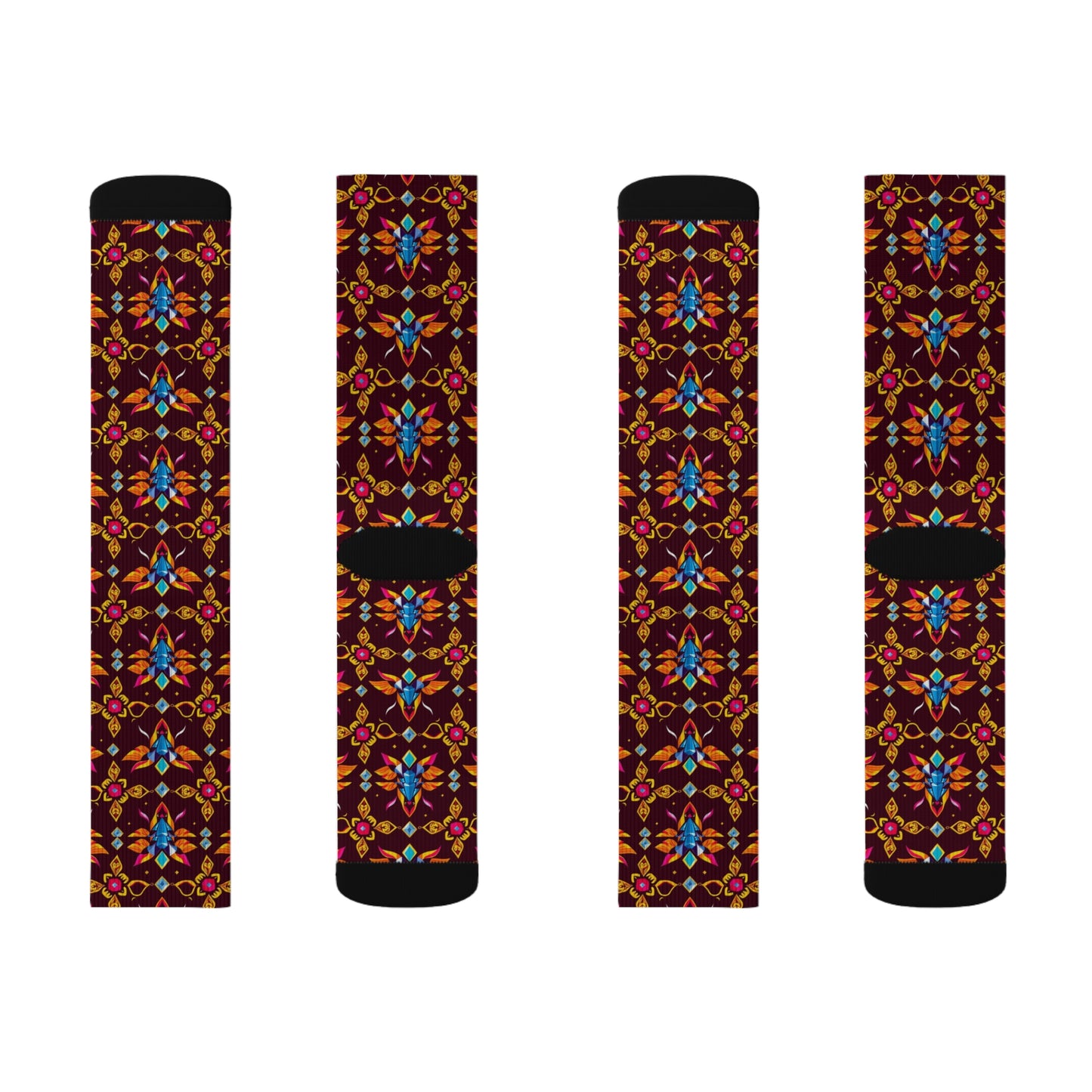 Sublimation Socks, Taurus, Zodiac v1, Jewel Pattern