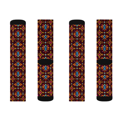 Sublimation Socks, Taurus, Zodiac v1, Jewel Pattern
