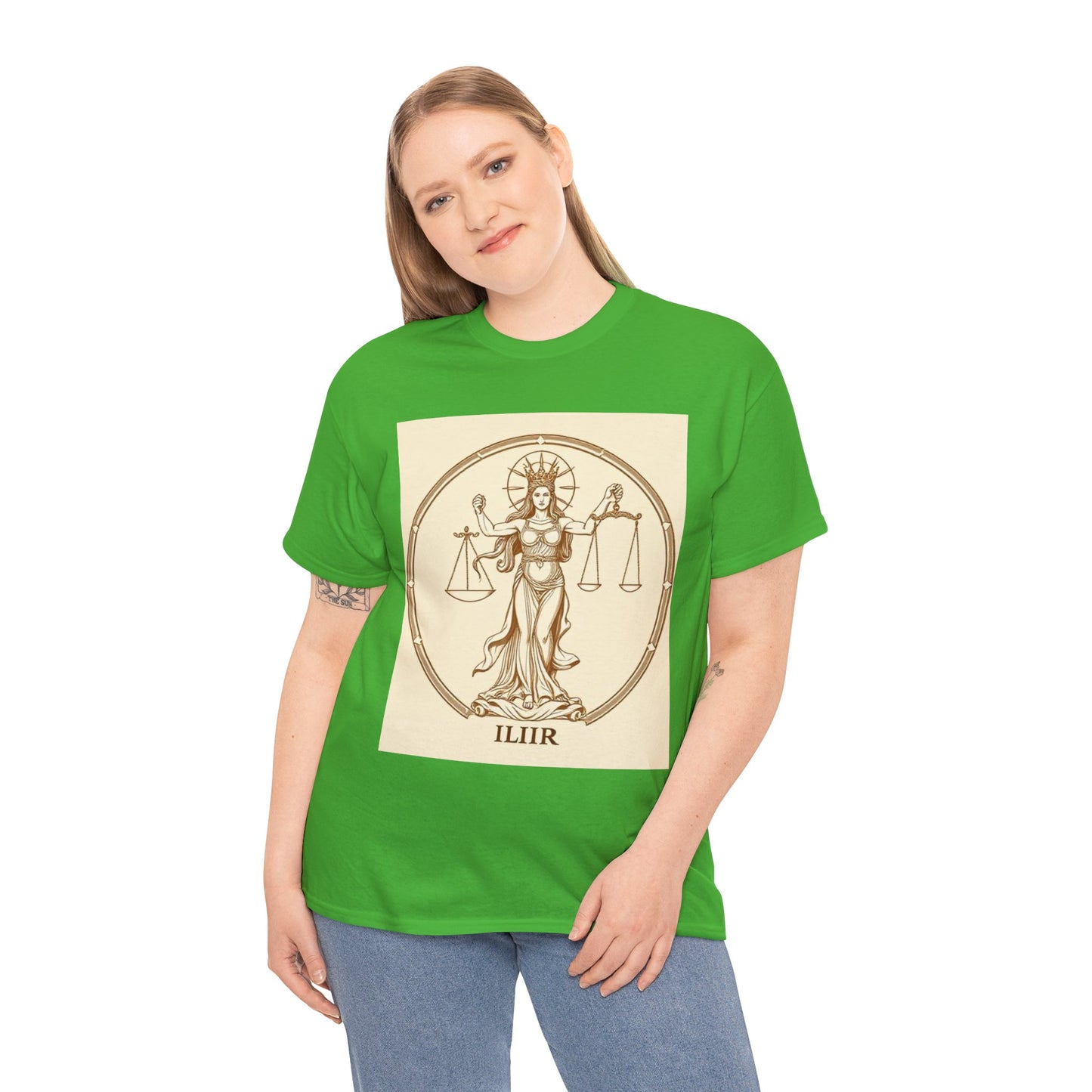 Unisex Heavy Cotton T-Shirt, Libra Goddess v1, Zodiac Design