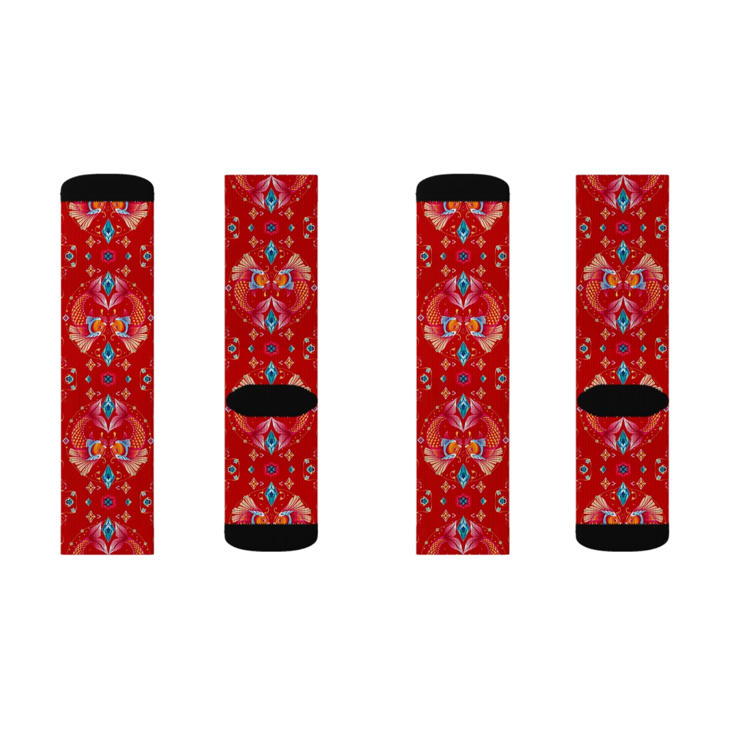 Sublimation Socks, Pisces, Zodiac, Jewel Pattern