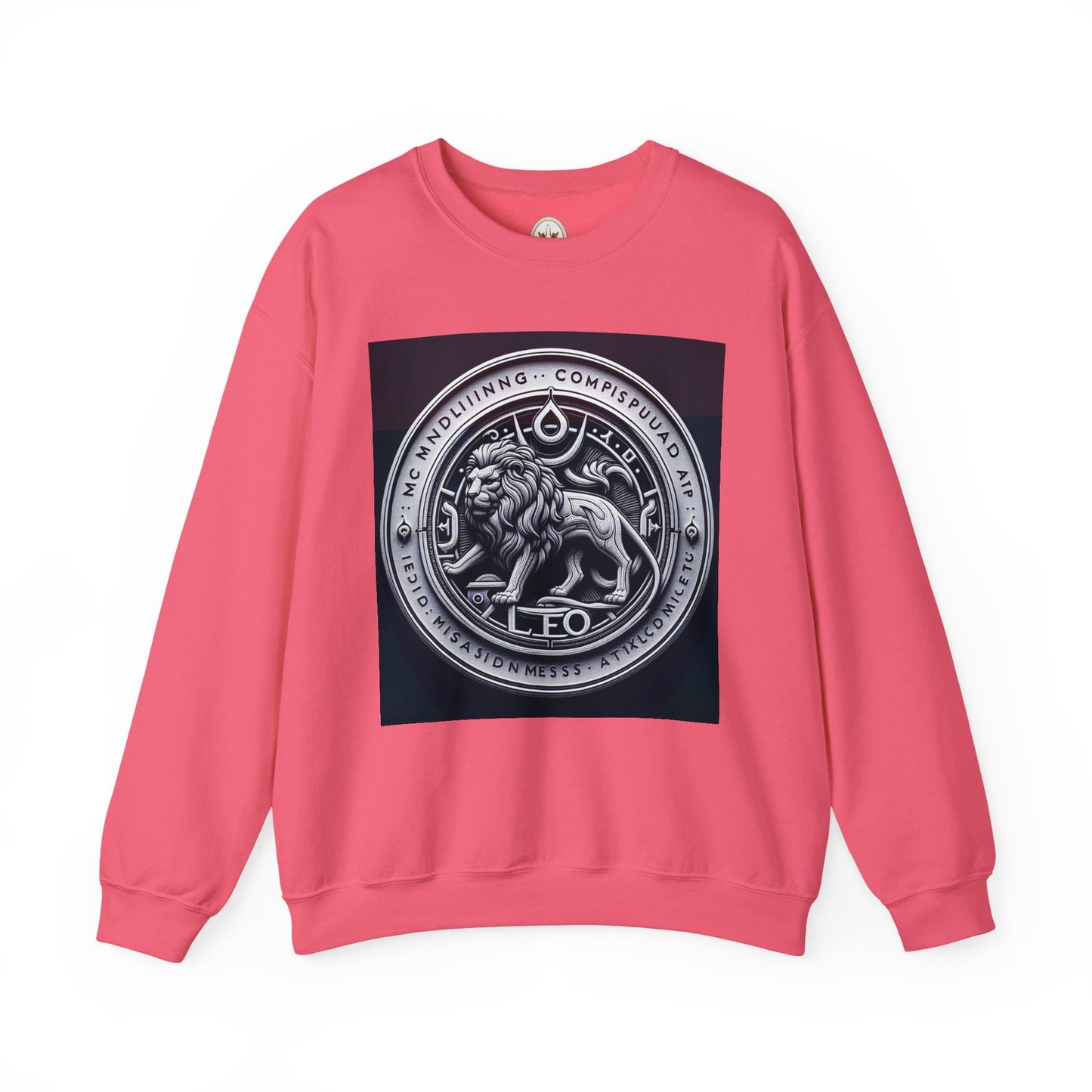 Unisex Heavy Blend™ Crewneck Sweatshirt, Lion Coin, Leo Zodiac Design